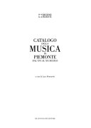 Catalogo della Musica in Piemonte dal XVI al XX secolo